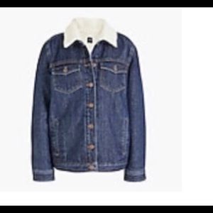 J Crew  Factory Sherpa Lined Jean Jacket